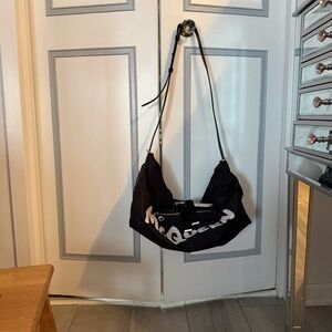 NWT Alexander McQueen Graffiti Black Bag with White Accents